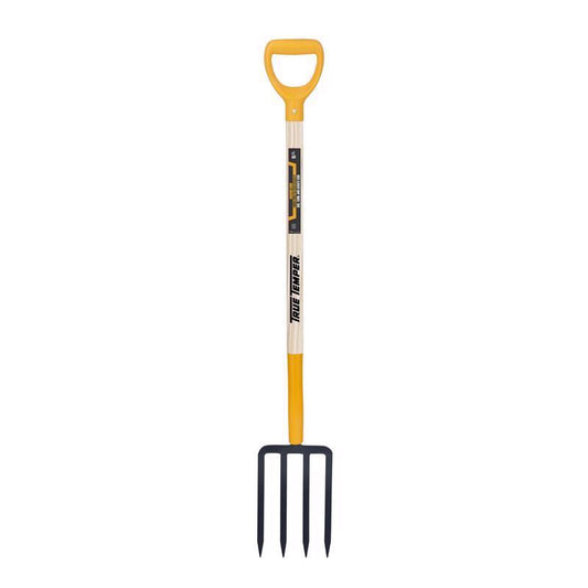 True Temper 4 Tine Steel Spading Fork 30 in. Wood Handle