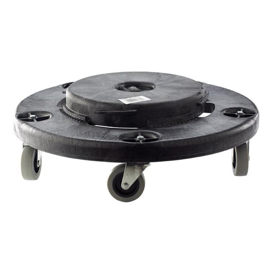 Rubbermaid Brute 250 lb Black Plastic Wheeled Garbage Can Dolly