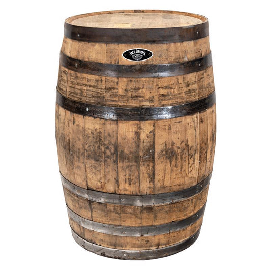 Real Wood Products Jack Daniels 35 in. H X 26 in. W X 26 in. D Oak Whiskey Barrel Brown