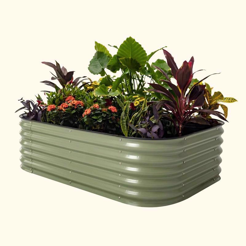 Vego Garden 17 in. H Metal 6 in 1 Raised Garden Bed Olive Green