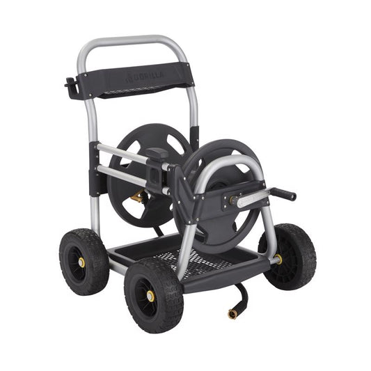 Gorilla 250 ft. Black/Gray Wheeled Hose Reel Cart