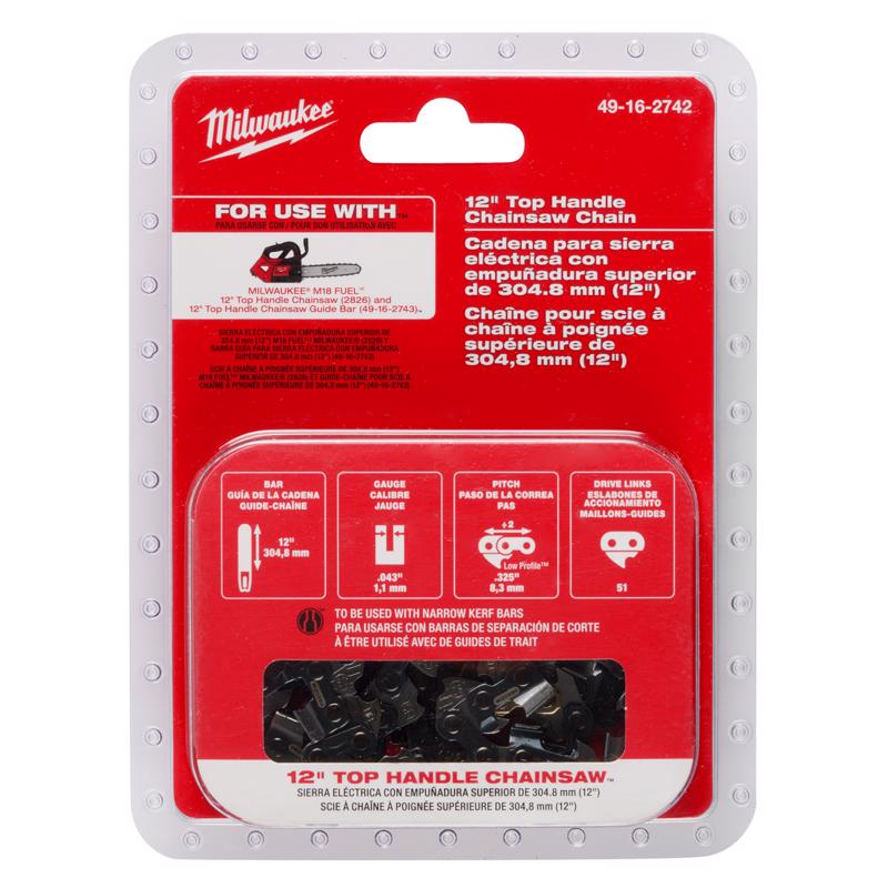 Milwaukee M18 FUEL 49-16-2742 12 in. Chainsaw Chain 51 links