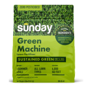 Sunday Green Machine All-Purpose Lawn Fertilizer For All Grasses 4000 sq ft FF2045, Pack of 2