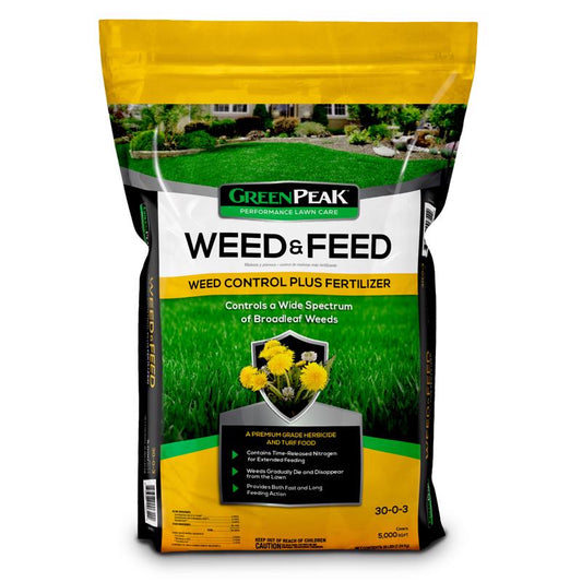 GreenPeak Weed & Feed Lawn Fertilizer For All Grasses 5000 sq ft
