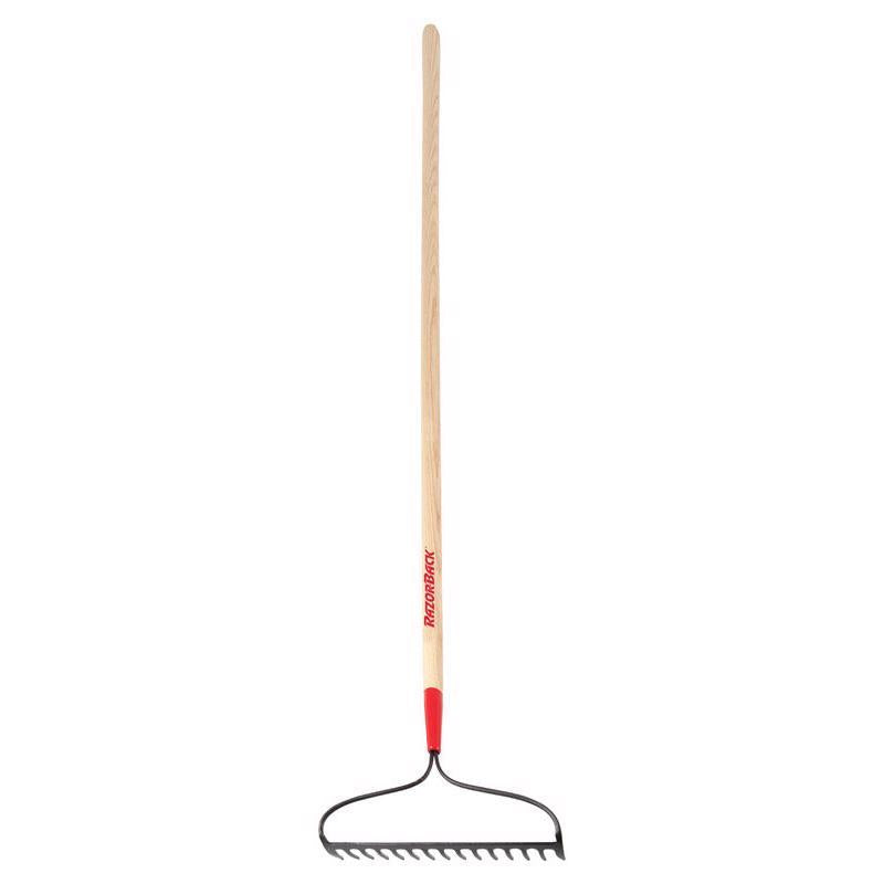 Razor-Back 66.3 in. 15 Tine Steel Bow Rake Wood Handle