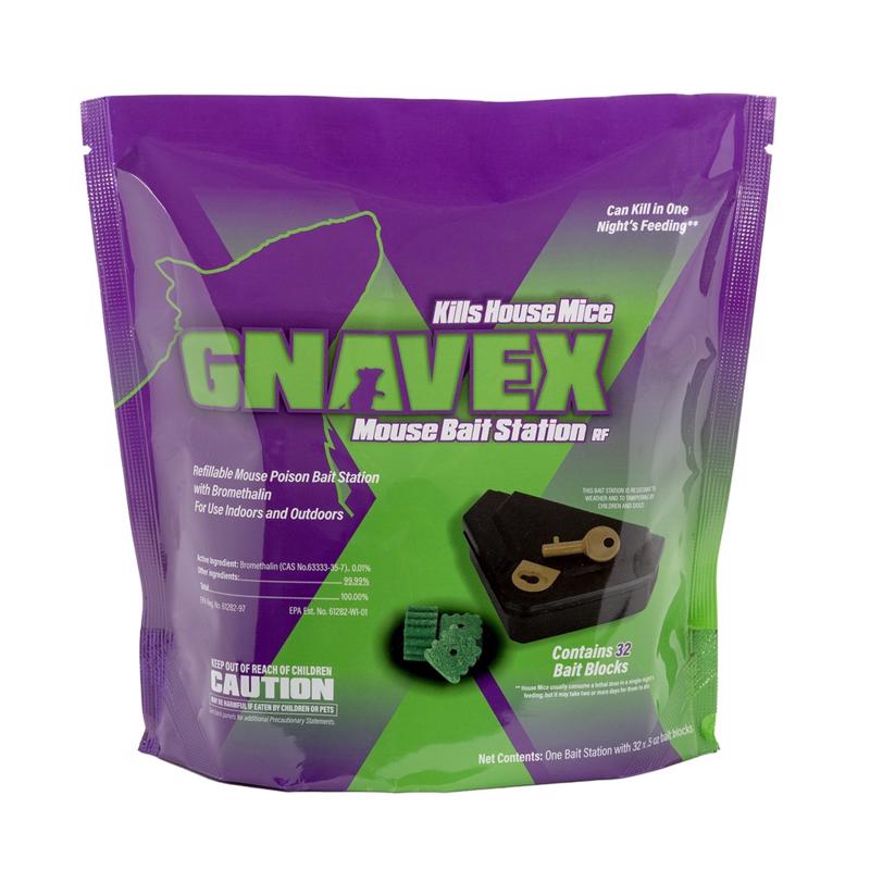 Gnavex Refillable Toxic Bait Station and Bait Blocks For Mice 16 oz 1 pk