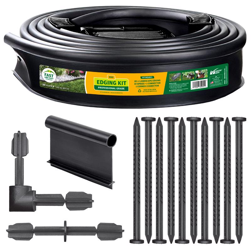 Master Mark 20 ft. L X 5 in. H Plastic Black Landscape Edging Kit