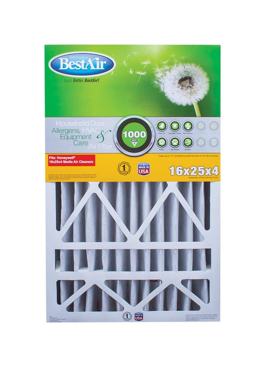 BestAir 25 in. W X 16 in. H X 4 in. 8 MERV Pleated Air Filter 1 pk