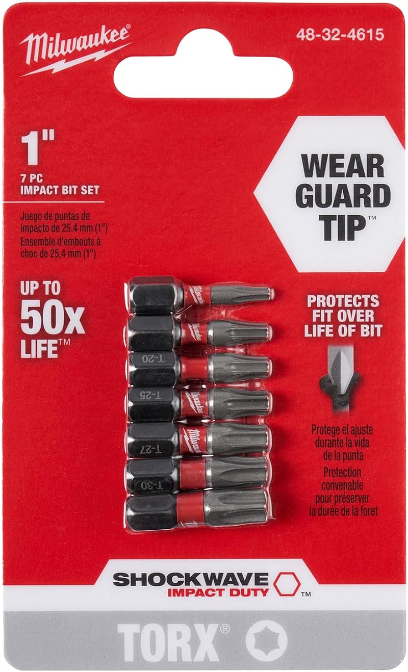 DW TORX BIT SET 1" 7PK