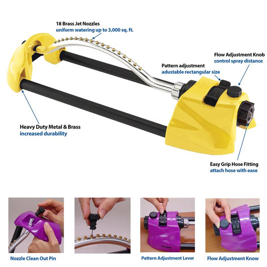 Dramm ColorStorm Metal Non-Tipping Base Oscillating Sprinkler 3036 sq ft 1 pk