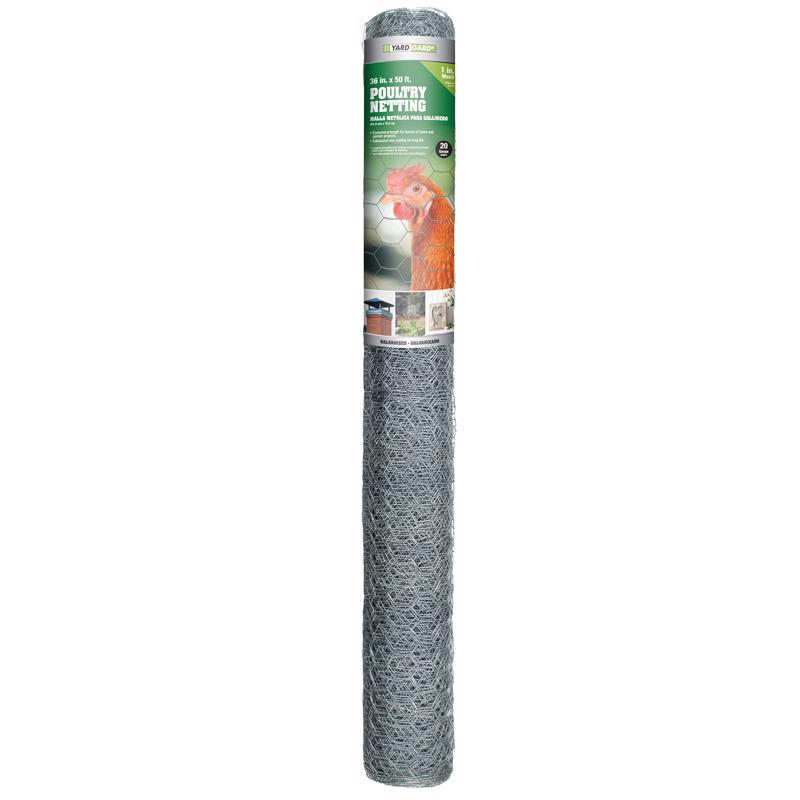 YardGard 36 in. H X 50 ft. L Galvanized Steel Poultry Netting 1 in.
