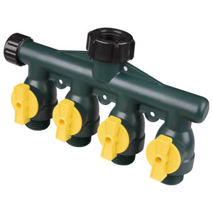 Melnor HiFlo 5/8 in. Plastic Threaded Male/Female 4-Way Shut-off Valve