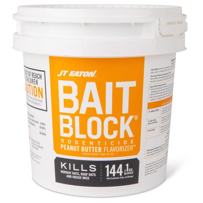 JT Eaton Toxic Peanut Butter-Flavored Rodenticide Bait Blocks For Mice and Rats 1 oz 144 pk