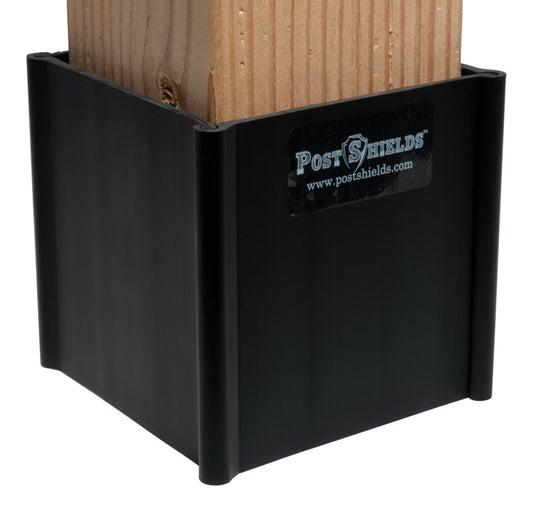 Post Shields Inc. 4 in. H X 4 in. W X 4 in. L PVC Coated Black PVC Fence Post Protection