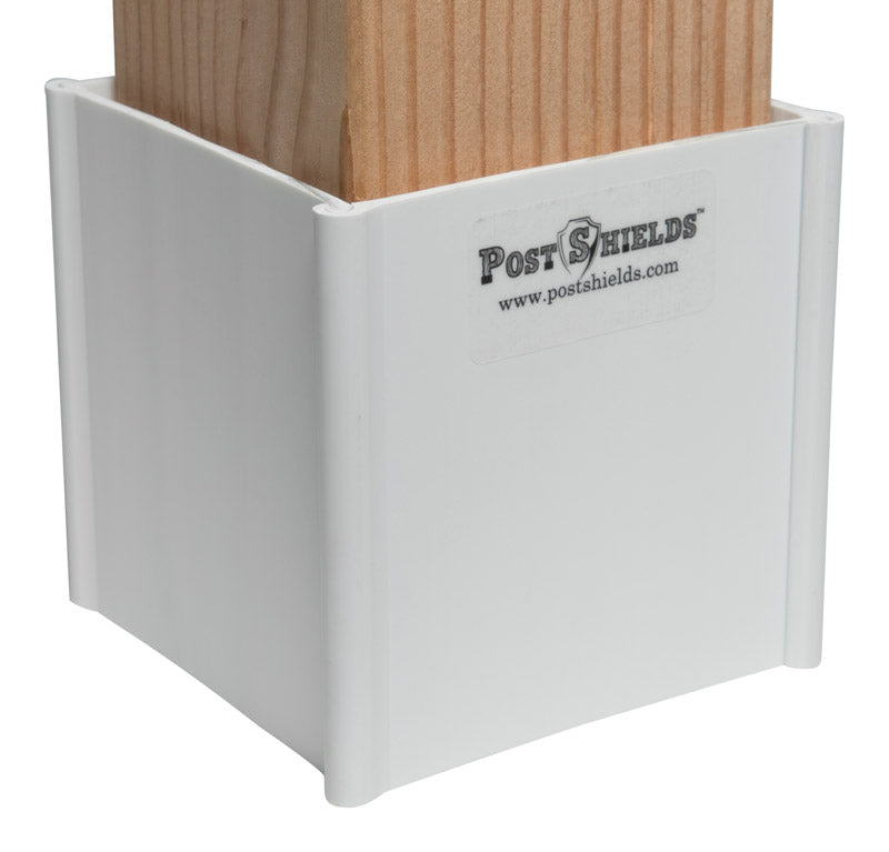 Post Shields Inc. 4 in. H X 4 in. W X 4 in. L PVC Coated White PVC Fence Post Protection