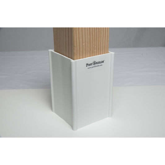 Post Shields Inc. 6 in. H X 4 in. W X 4 in. L PVC Coated White PVC Fence Post Protection