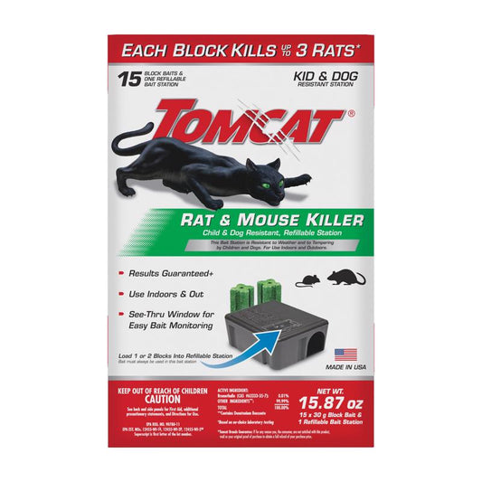 Tomcat Bait Station and Bait Blocks For Mice and Rats 15.87 oz 1 pk