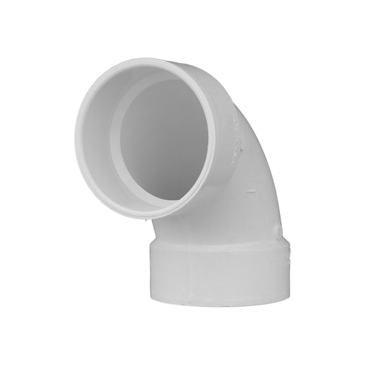 Charlotte Pipe Schedule 40 4 in. Hub X 4 in. D Hub PVC 90 Degree Elbow 1 pk