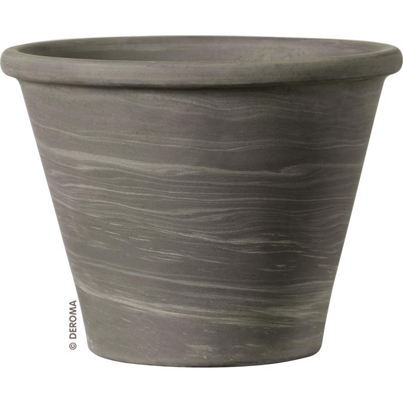 Deroma Vasum Duo 6.39 in. H X 8.3 in. D Clay Planter Graphite