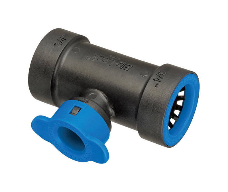 Orbit Blu-Lock 3/4 in. Push X 1/2 in. Push Tee Connector