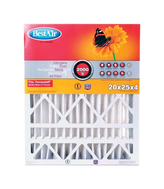 BestAir 20 in. W X 25 in. H X 4 in. 11 MERV Pleated Air Filter 1 pk