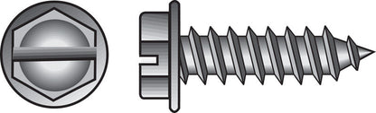 HILLMAN No. 14 Ga. X 1-1/2 in. L Slotted Hex Washer Head Sheet Metal Screws 100 pk