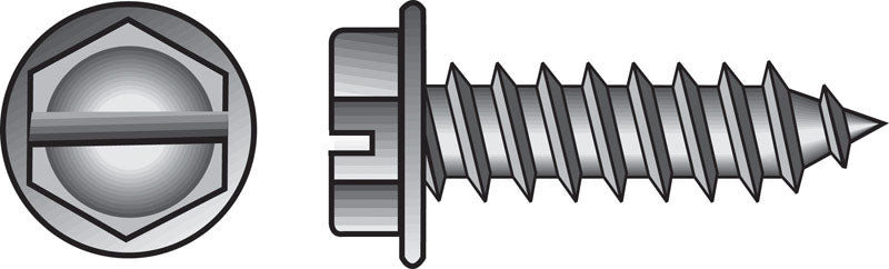 HILLMAN No. 6 Ga. X 1/2 in. L Slotted Hex Washer Head Sheet Metal Screws 100 pk