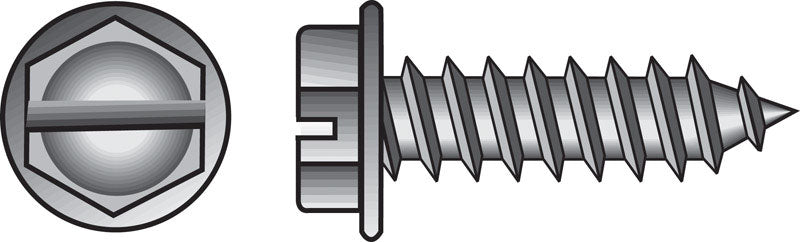 HILLMAN No. 8 Ga. X 1 in. L Slotted Hex Washer Head Sheet Metal Screws 100 pk
