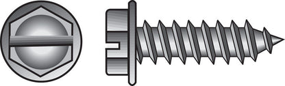 HILLMAN No. 8 Ga. X 1 in. L Slotted Hex Washer Head Sheet Metal Screws 100 pk