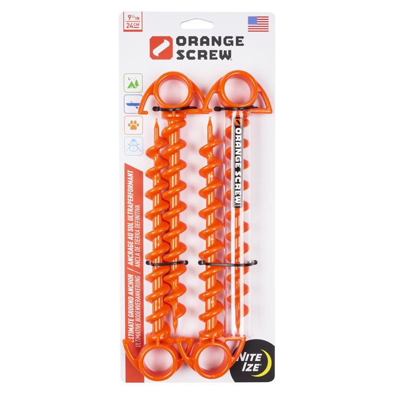 Nite Ize Orange Screw Small Ground Anchor 4 pk