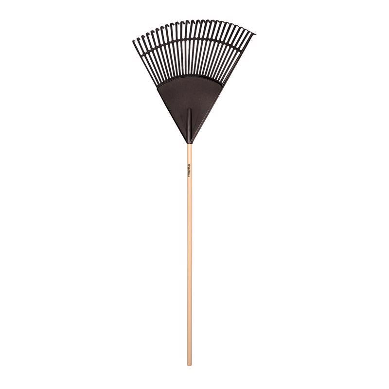 UnionTools 66.75 in. 24 Tine Poly Leaf Rake Wood Handle