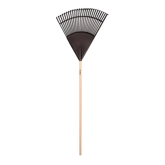 UnionTools 66.75 in. 24 Tine Poly Leaf Rake Wood Handle
