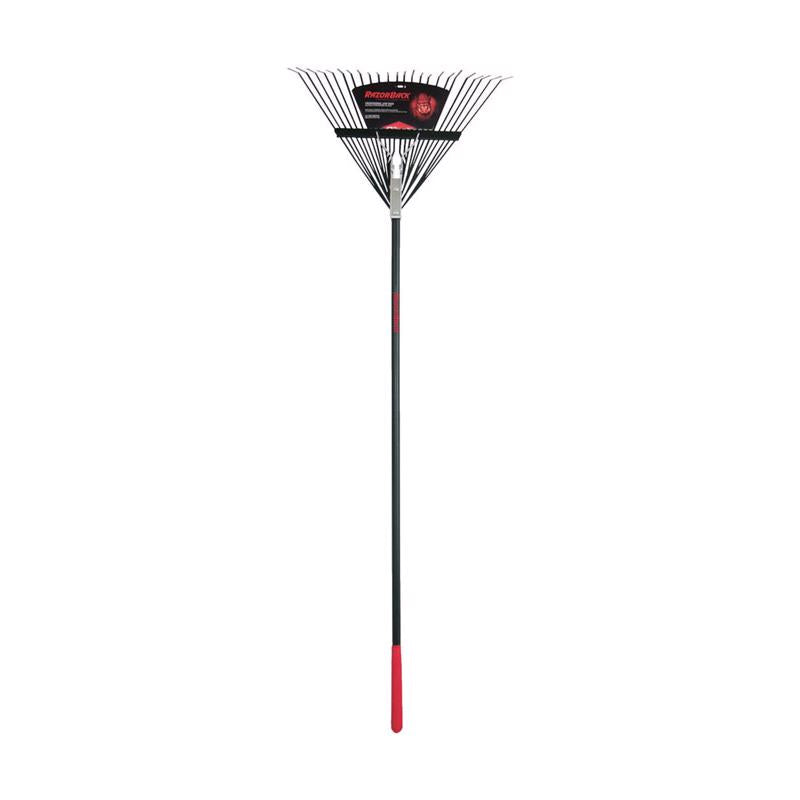 Razor-Back 68 in. 24 Tine Steel Leaf Rake Fiberglass Handle