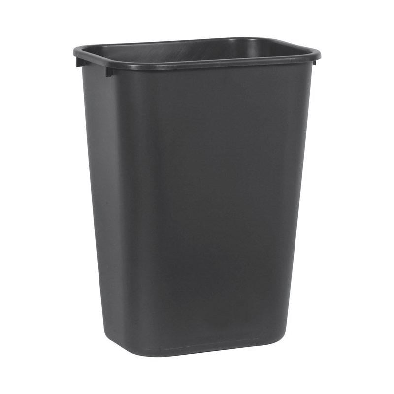 Rubbermaid Deskside 10.25 gal Black Resin Rectangle Trash Can
