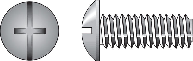 HILLMAN No. 8-32 Ga. X 1-1/4 in. L Combination Truss Head Zinc-Plated Steel Machine Screws 100 pk