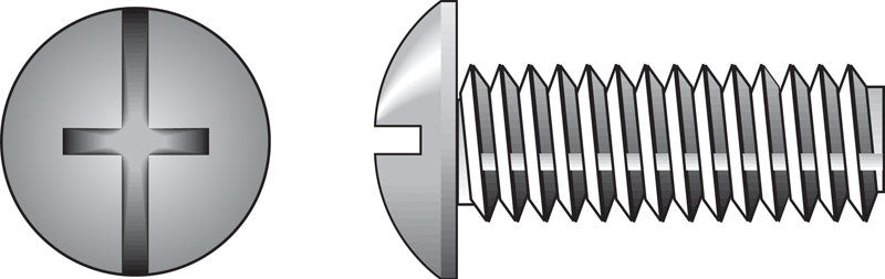 HILLMAN No. 8-32 Ga. X 2 in. L Combination Truss Head Zinc-Plated Steel Machine Screws 100 pk