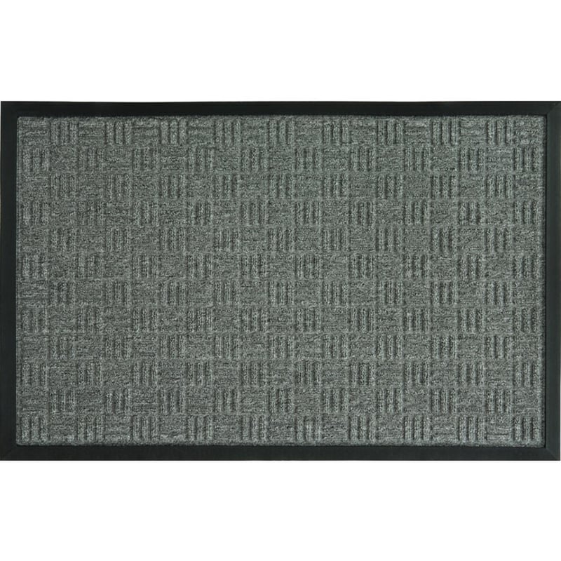 Sports Licensing Solutions 18 in. W X 30 in. L Gray Parquet Rubber Door Mat