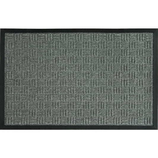 Sports Licensing Solutions 18 in. W X 30 in. L Gray Parquet Rubber Door Mat