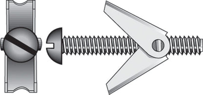 HILLMAN 3/16 in. D X 3 in. L Round Zinc-Plated Steel Toggle Bolt 2 pk