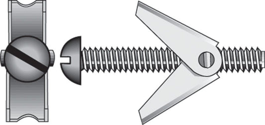 HILLMAN 3/16 in. D X 3 in. L Round Zinc-Plated Steel Toggle Bolt 2 pk