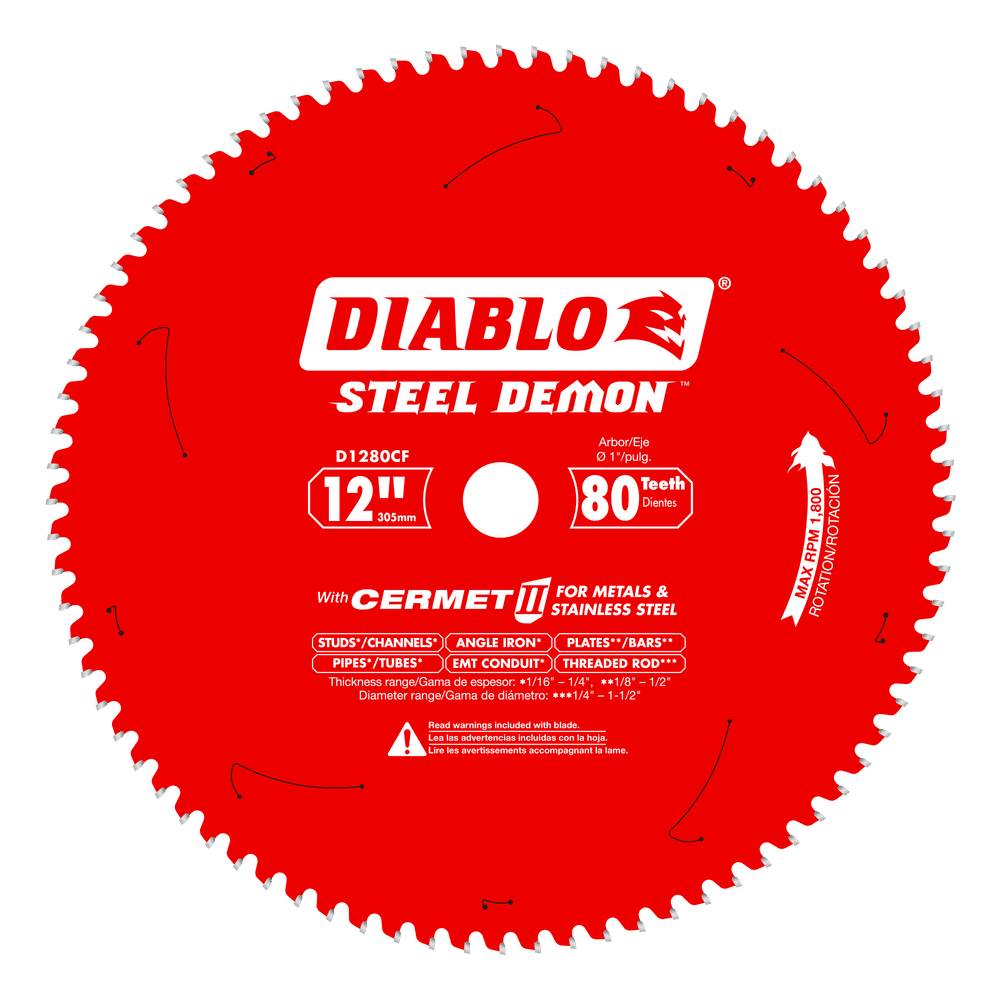 Diablo Steel Demon 12 in. D X 1 in. Cermet Cermet Metal Saw Blade 80 teeth 1 pk