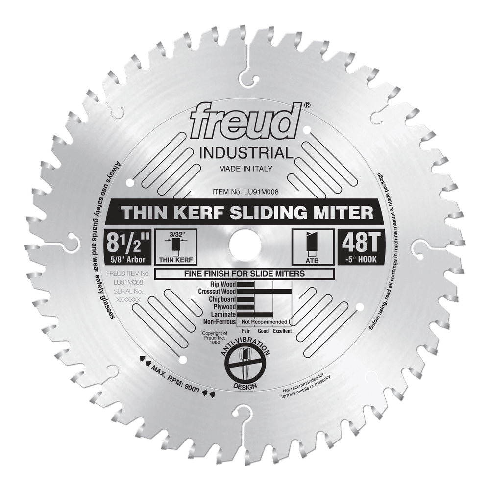 Freud 8-1/2 in. D X 5/8 in. Fine Finish TiCo Hi-Density Carbide Circular Saw Blade 48 teeth 1 pk