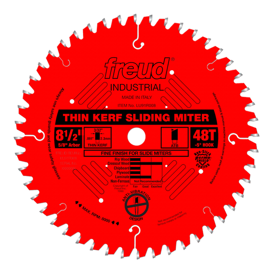 Freud 8-1/2 in. D X 5/8 in. Fine Finish TiCo Hi-Density Carbide Circular Saw Blade 48 teeth 1 pk