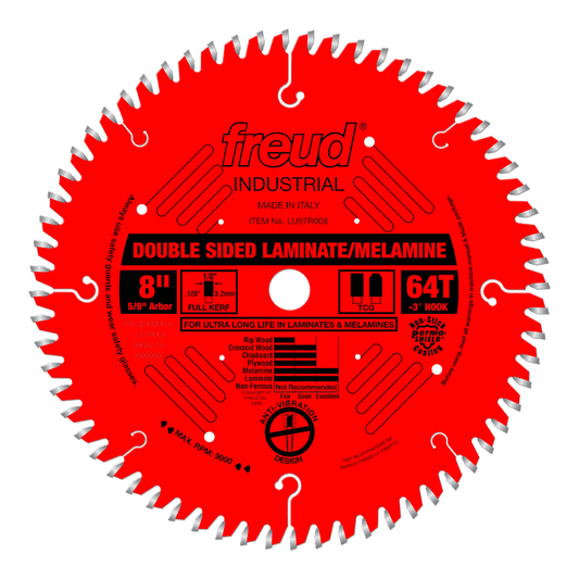 Freud 8 in. D X 5/8 in. Double Sided Laminates TiCo Hi-Density Carbide Saw Blade 64 teeth 1 pk