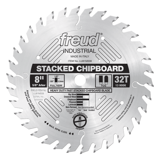 Freud 8 in. D X 5/8 in. HD Stacked Chipboard TiCo Hi-Density Carbide Saw Blade 34 teeth 1 pk