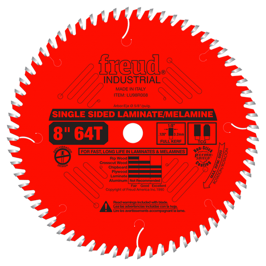 Freud 8 in. D X 5/8 in. Single Sided Laminates TiCo Hi-Density Carbide Saw Blade 64 teeth 1 pk