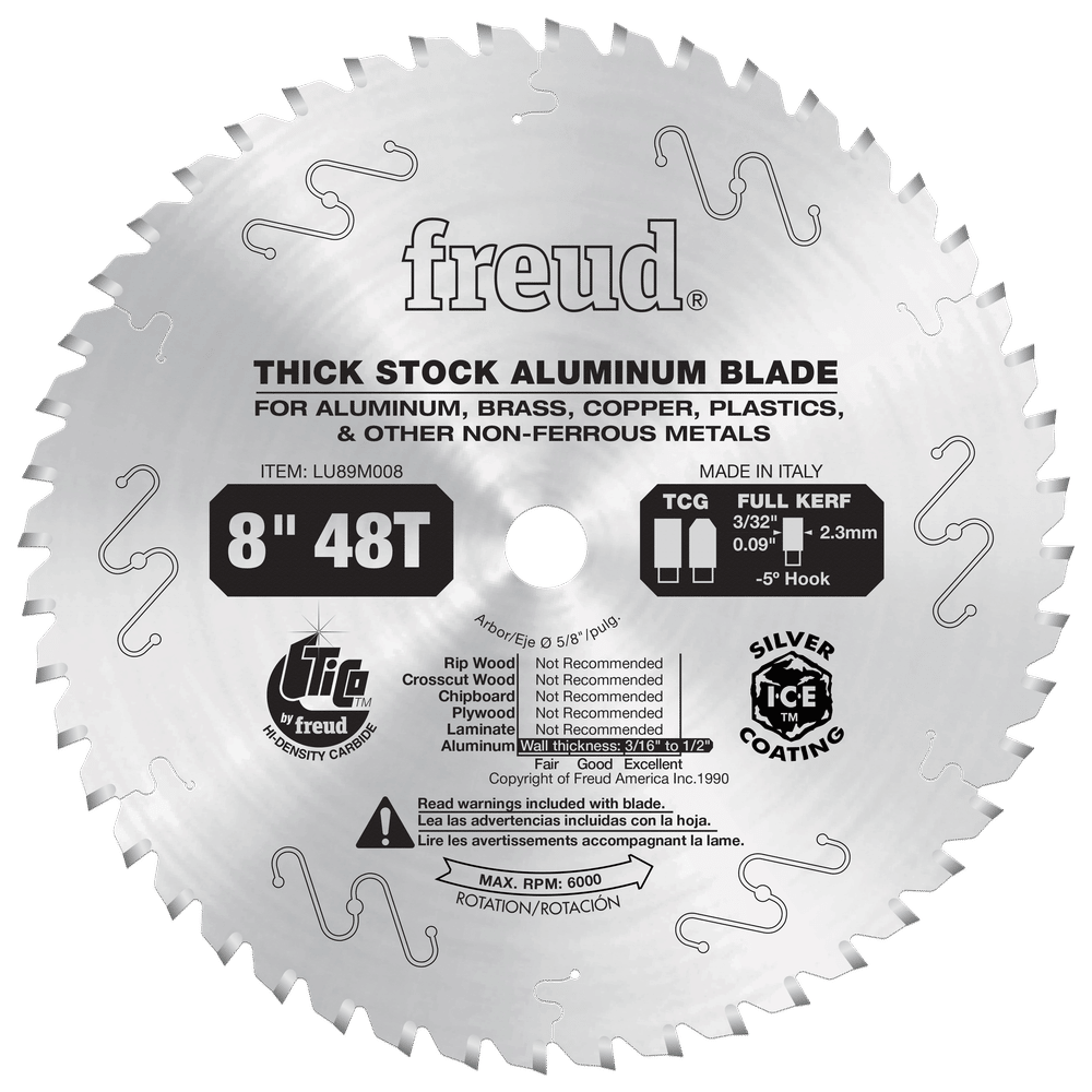 Freud 8 in. D X 5/8 in. Thick Aluminum TiCo Hi-Density Carbide Metal Saw Blade 58 teeth 1 pk
