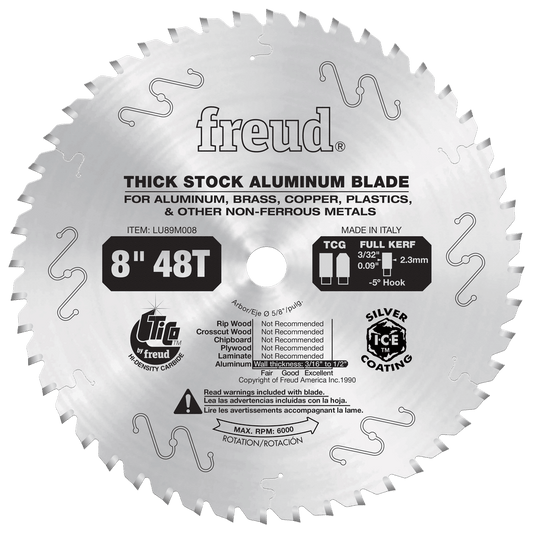Freud 8 in. D X 5/8 in. Thick Aluminum TiCo Hi-Density Carbide Metal Saw Blade 58 teeth 1 pk