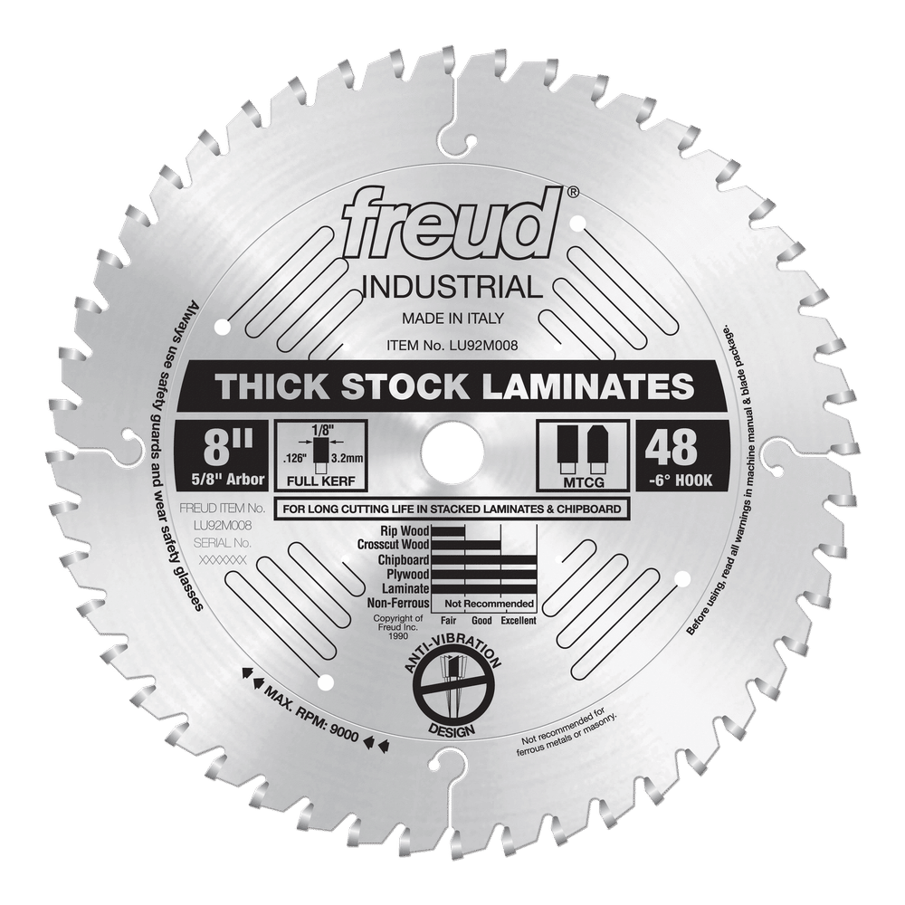 Freud 8 in. D X 5/8 in. Thick Laminate TiCo Hi-Density Carbide Circular Saw Blade 48 teeth 1 pk