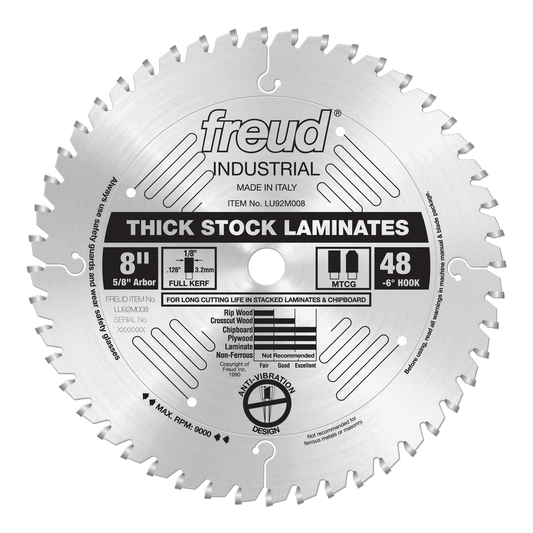 Freud 8 in. D X 5/8 in. Thick Laminate TiCo Hi-Density Carbide Circular Saw Blade 48 teeth 1 pk